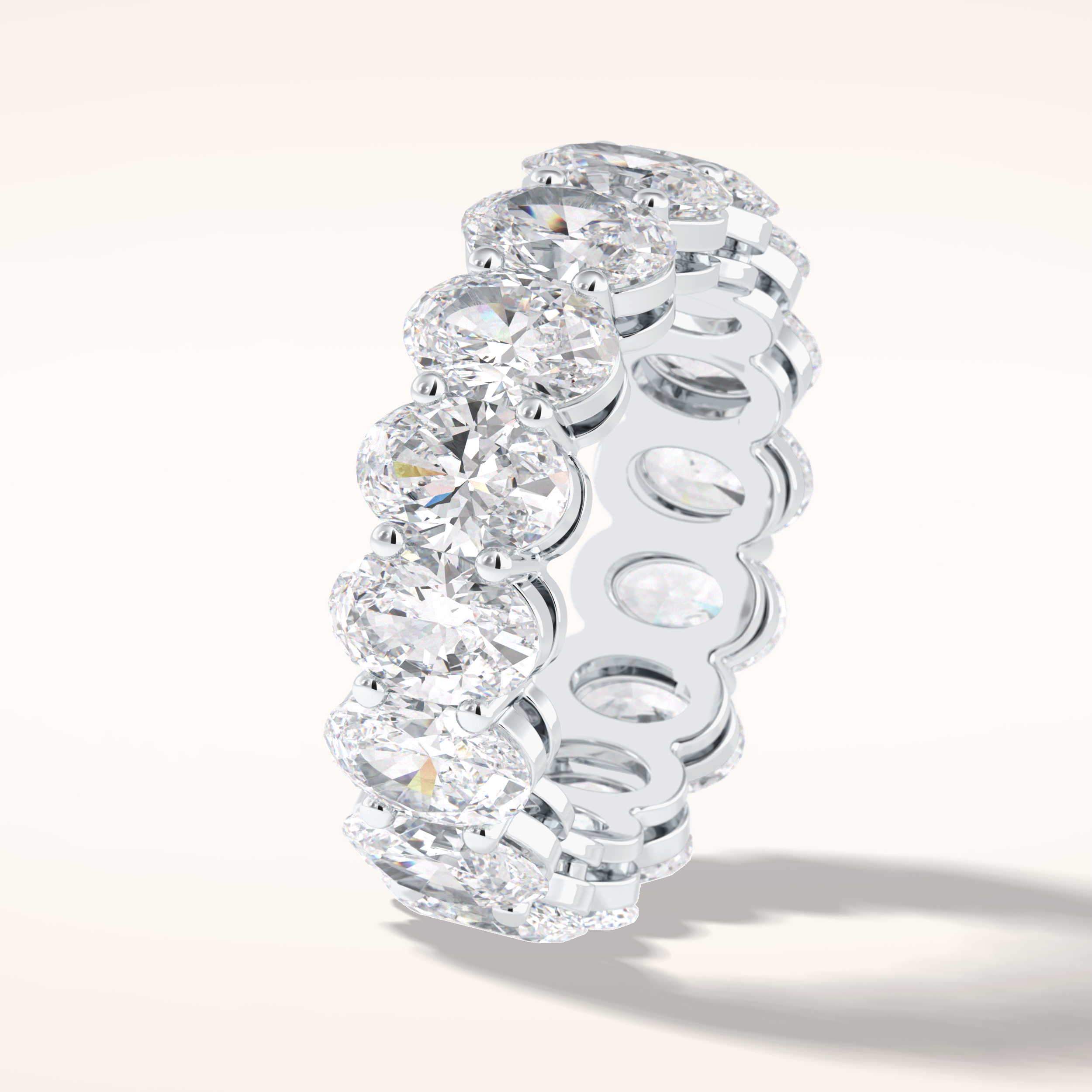 7.99 Oval Shaped Moissanite Full Eternity Wedding Band