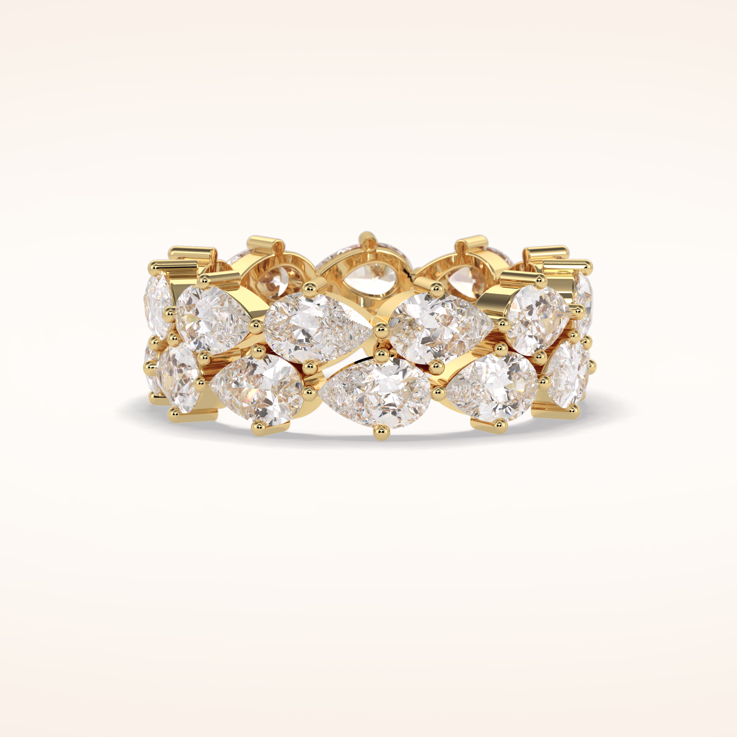 4.48 Pear Shaped Moissanite Full Eternity Wedding Band