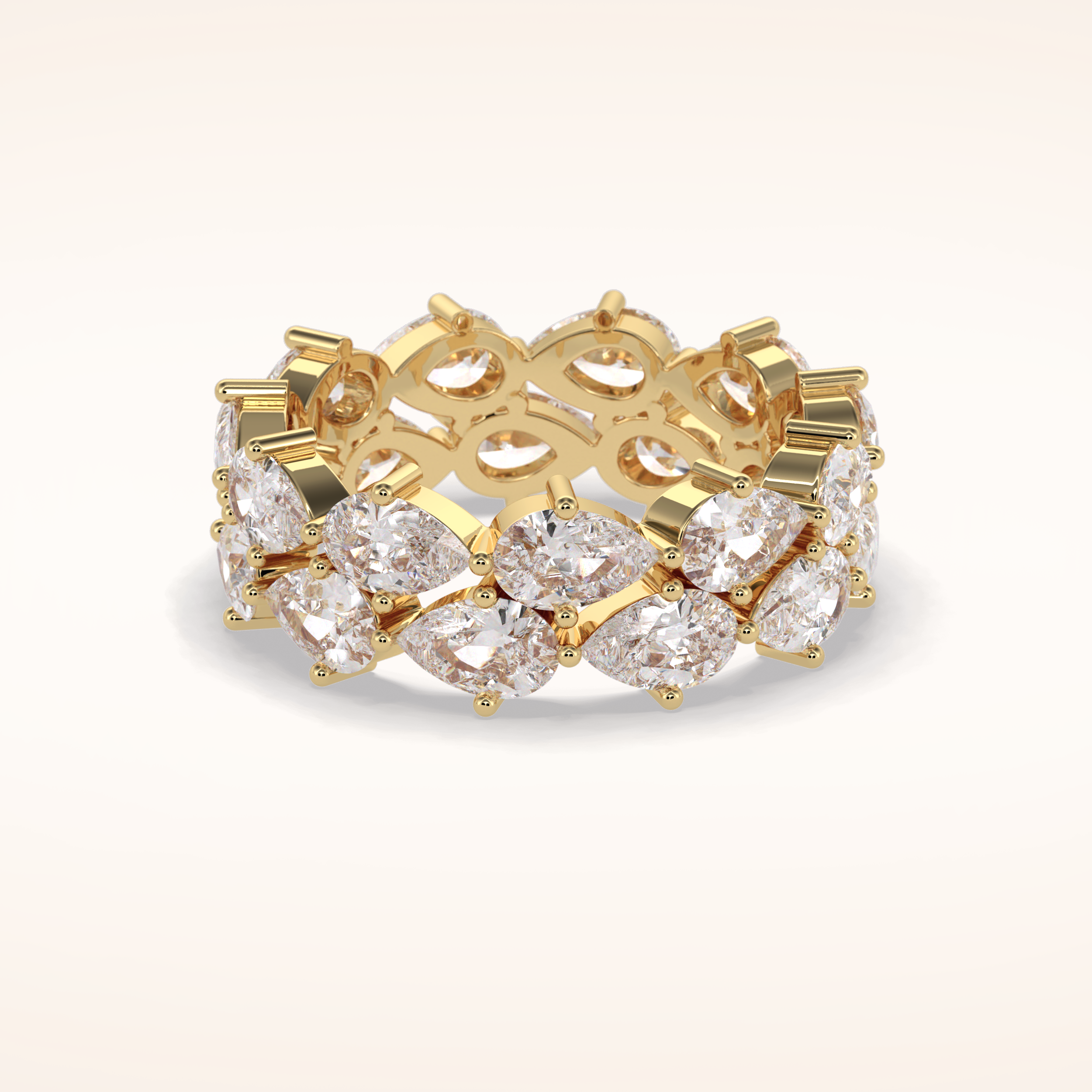 4.48 Pear Shaped Moissanite Full Eternity Wedding Band