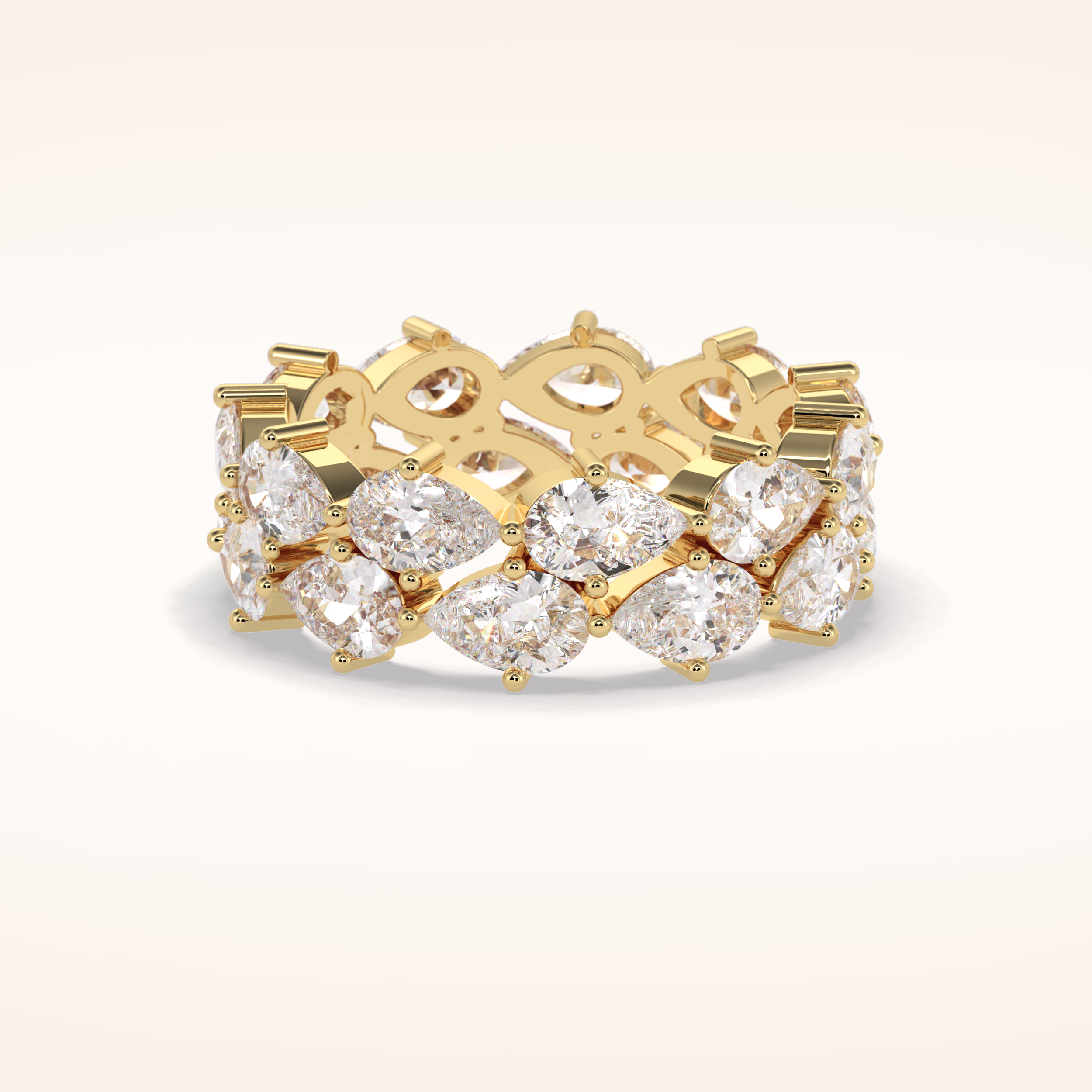 4.48 Pear Shaped Moissanite Full Eternity Wedding Band
