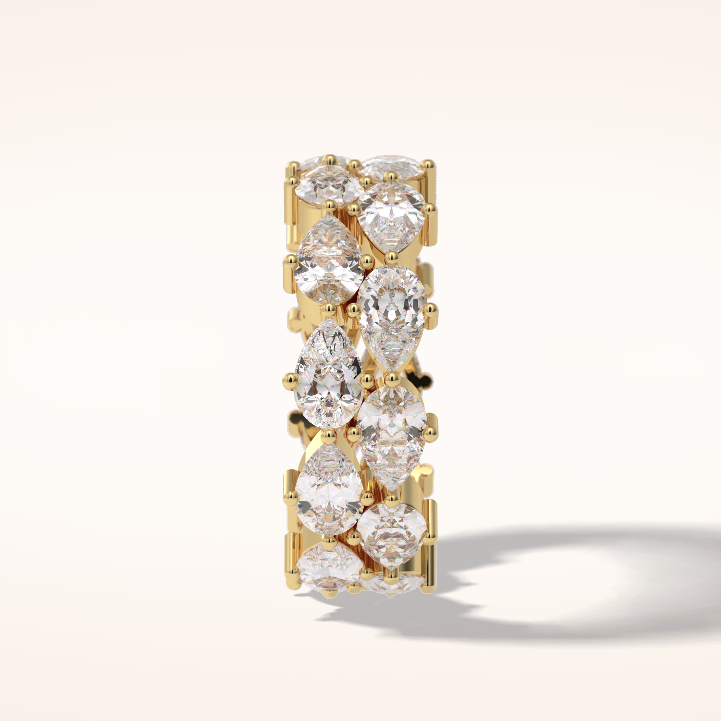 4.48 Pear Shaped Moissanite Full Eternity Wedding Band