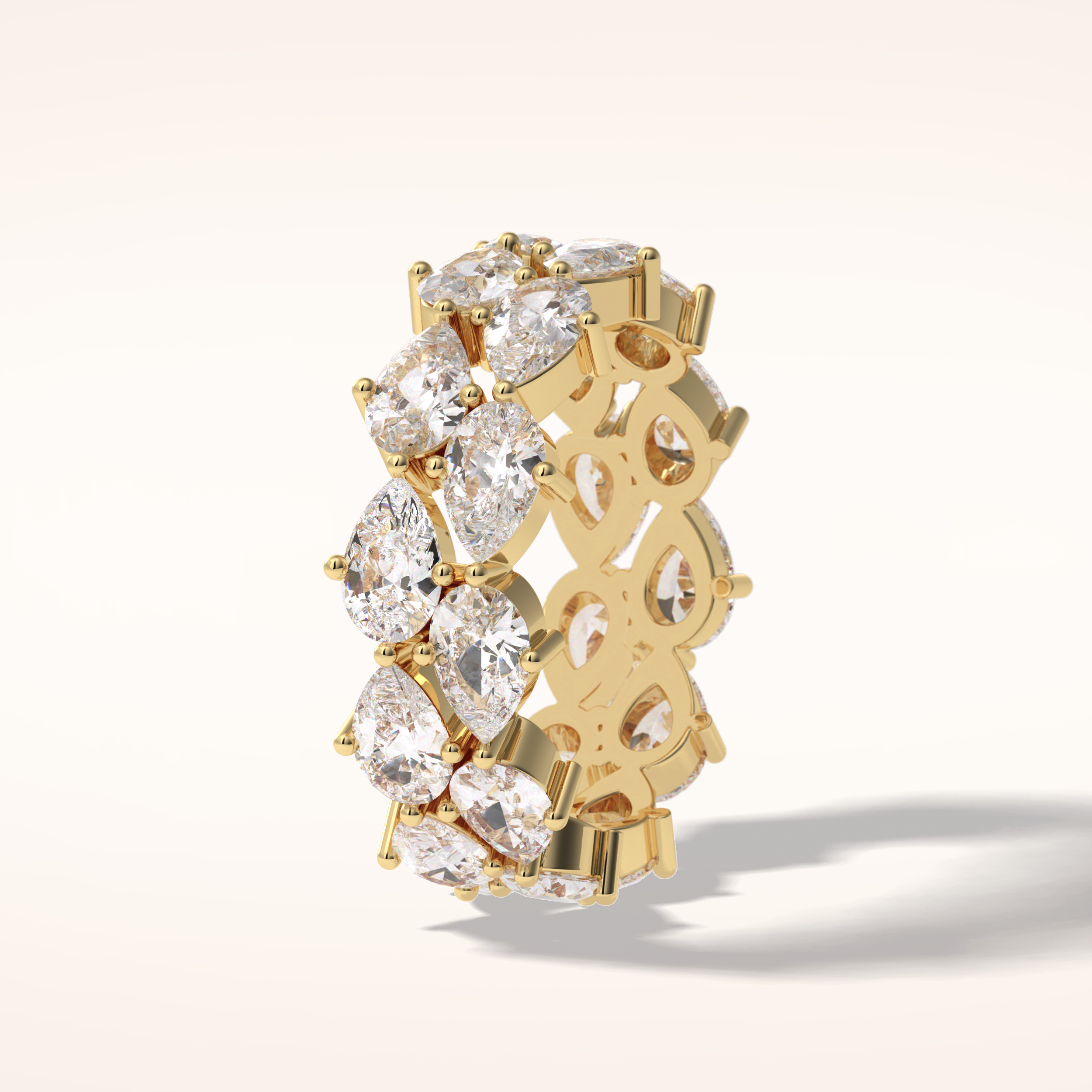 4.48 Pear Shaped Moissanite Full Eternity Wedding Band
