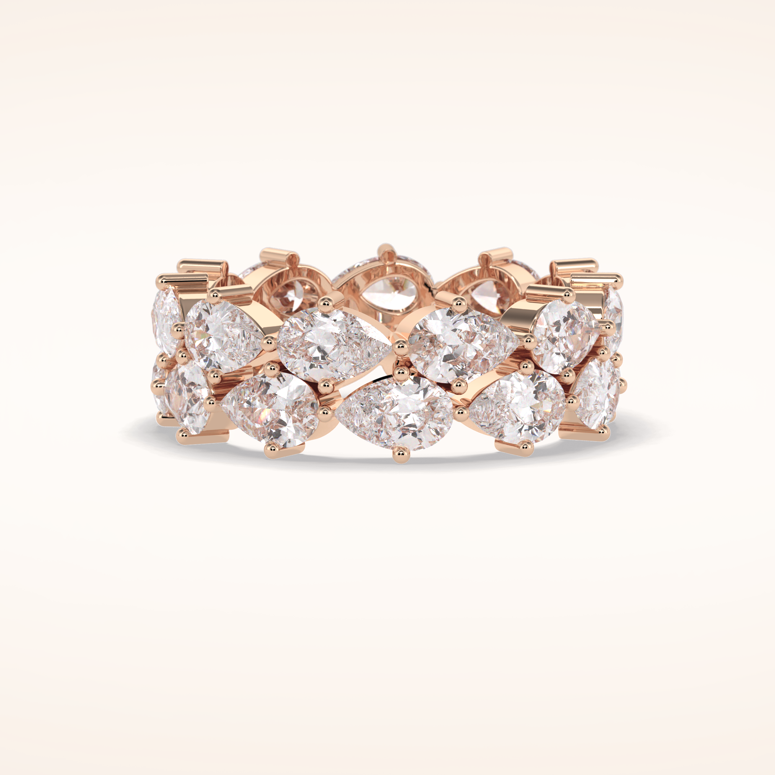 4.48 Pear Shaped Moissanite Full Eternity Wedding Band