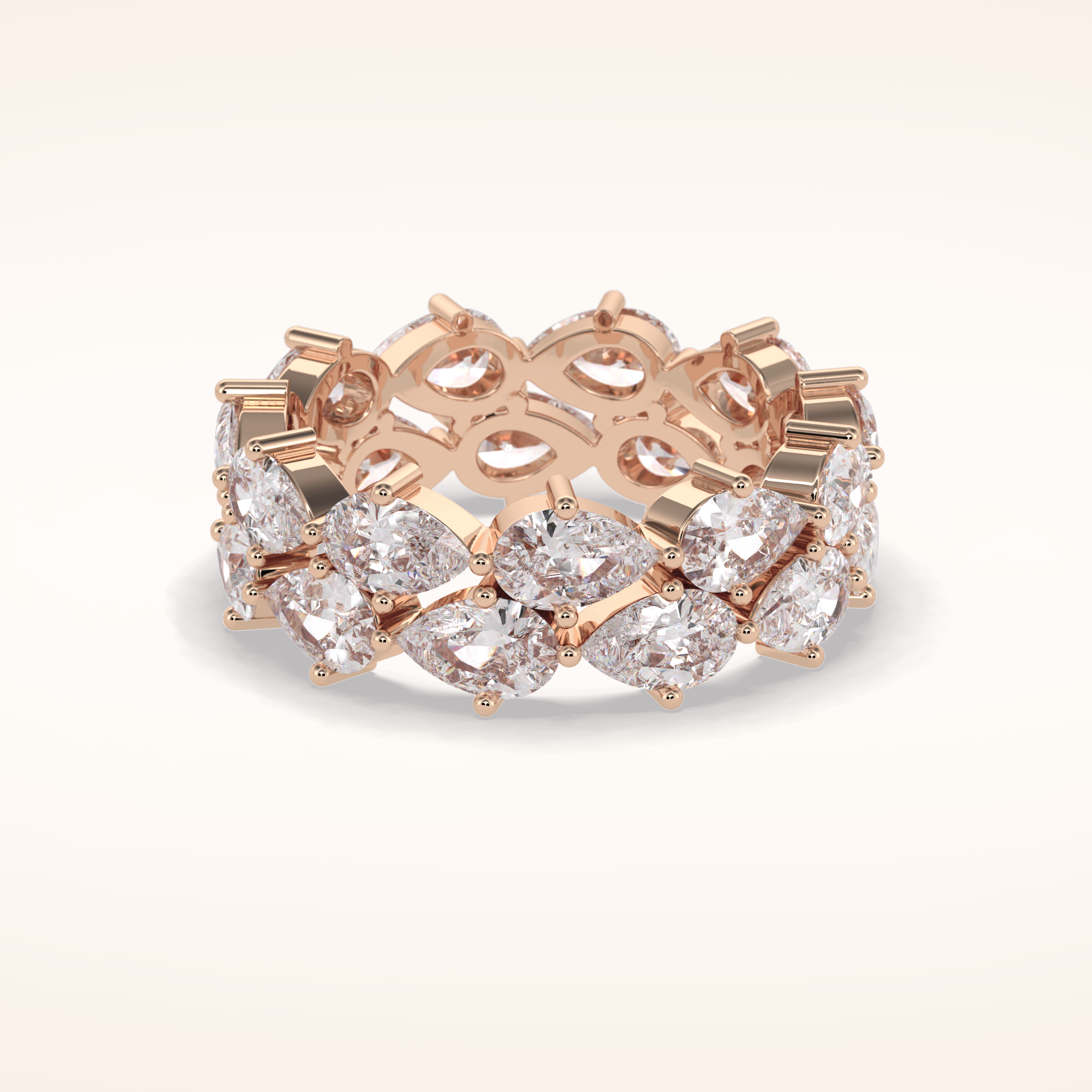 4.48 Pear Shaped Moissanite Full Eternity Wedding Band