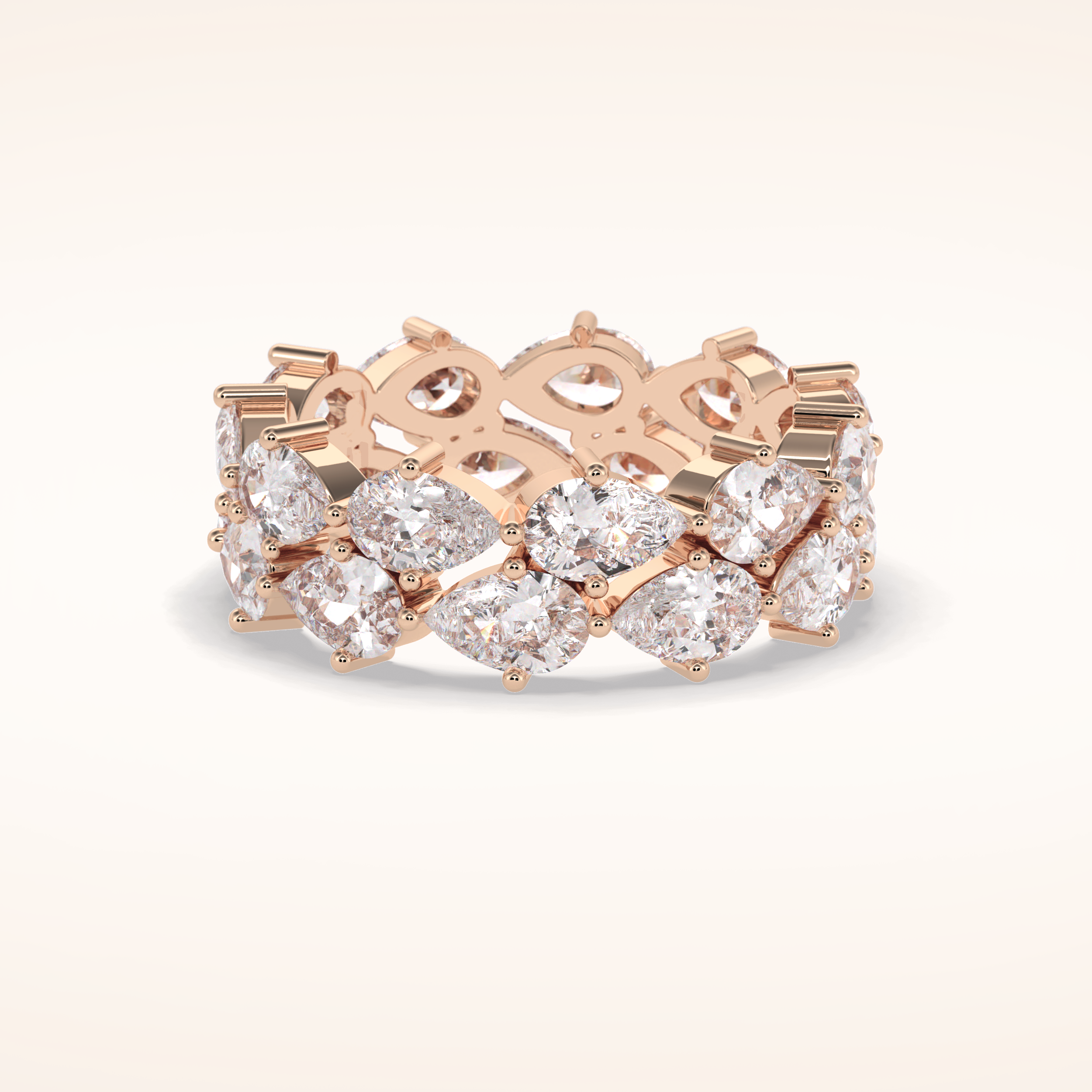 4.48 Pear Shaped Moissanite Full Eternity Wedding Band