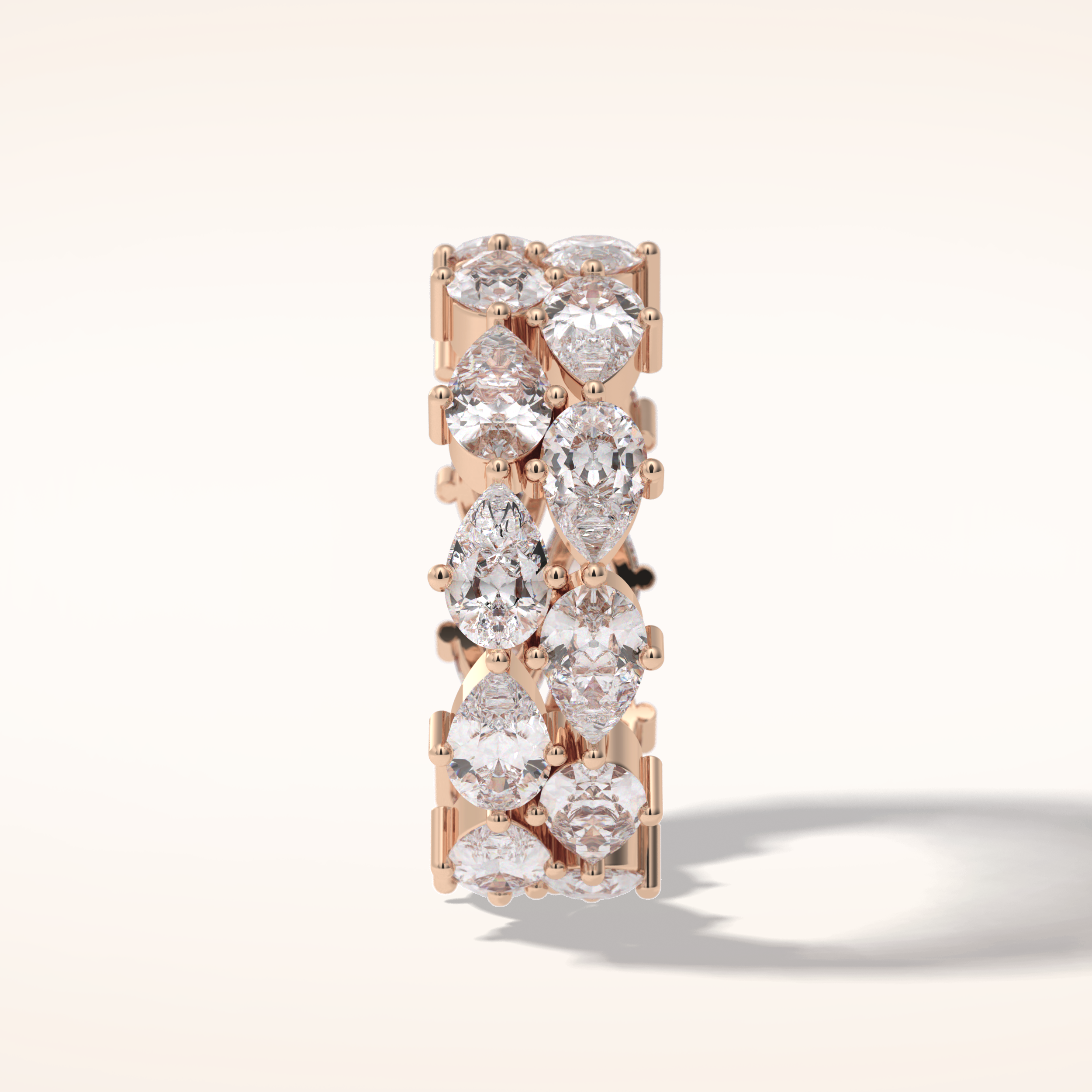 4.48 Pear Shaped Moissanite Full Eternity Wedding Band