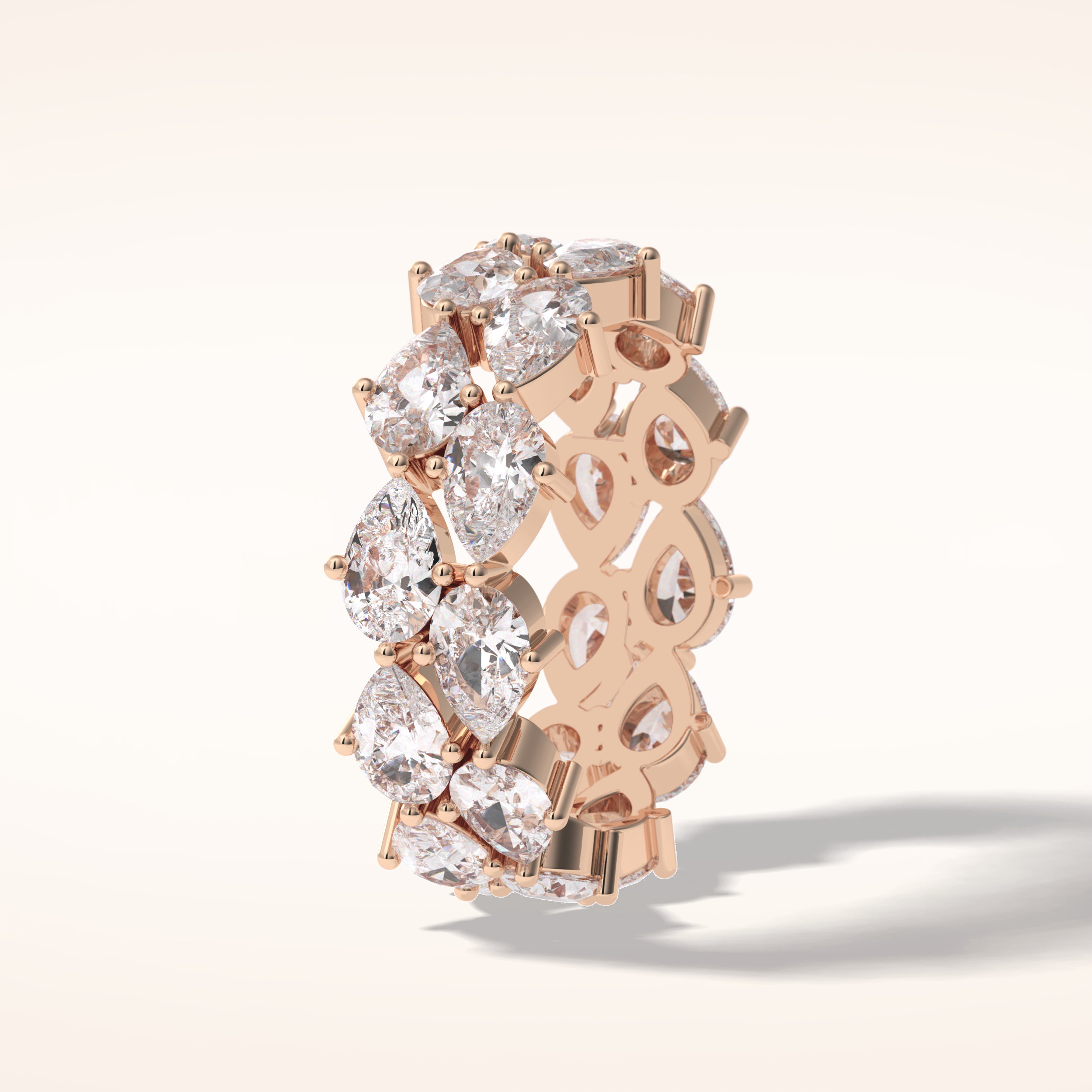 4.48 Pear Shaped Moissanite Full Eternity Wedding Band