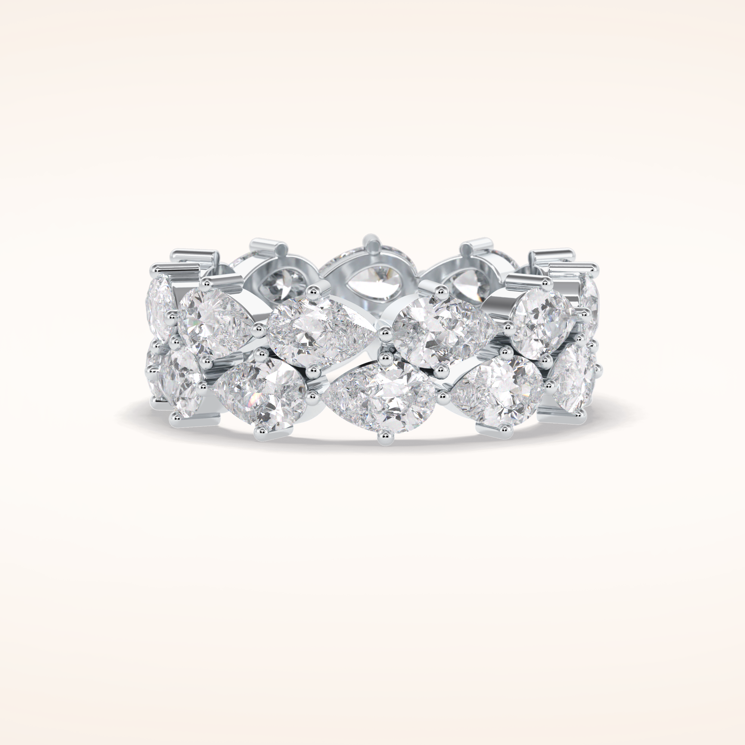 4.48 Pear Shaped Moissanite Full Eternity Wedding Band