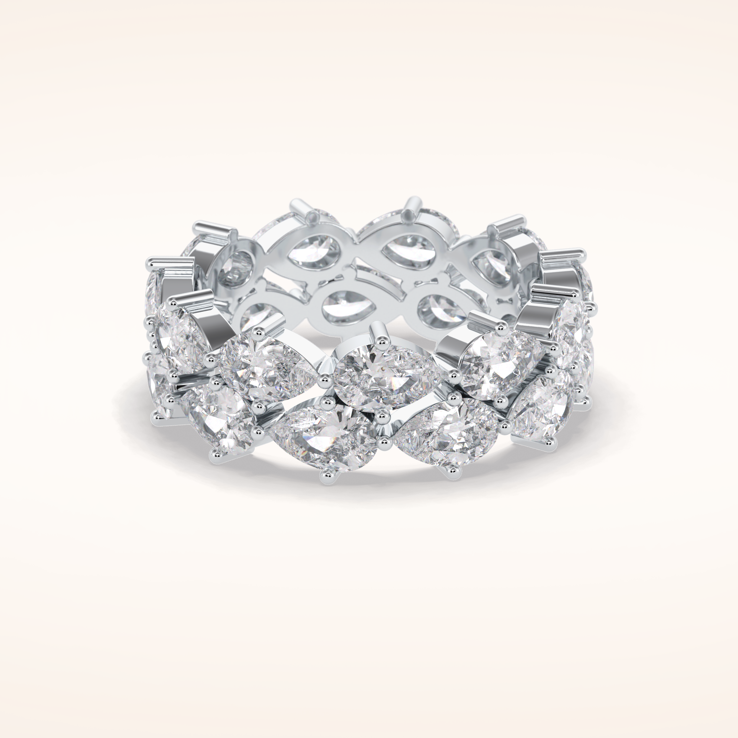 4.48 Pear Shaped Moissanite Full Eternity Wedding Band
