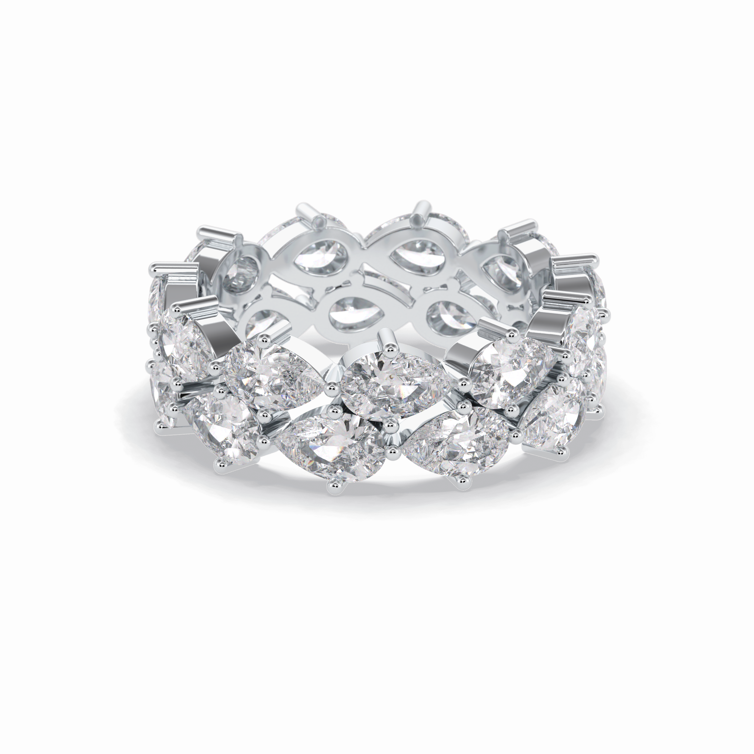 4.48 TCW Pear Style Full Eternity Wedding Band