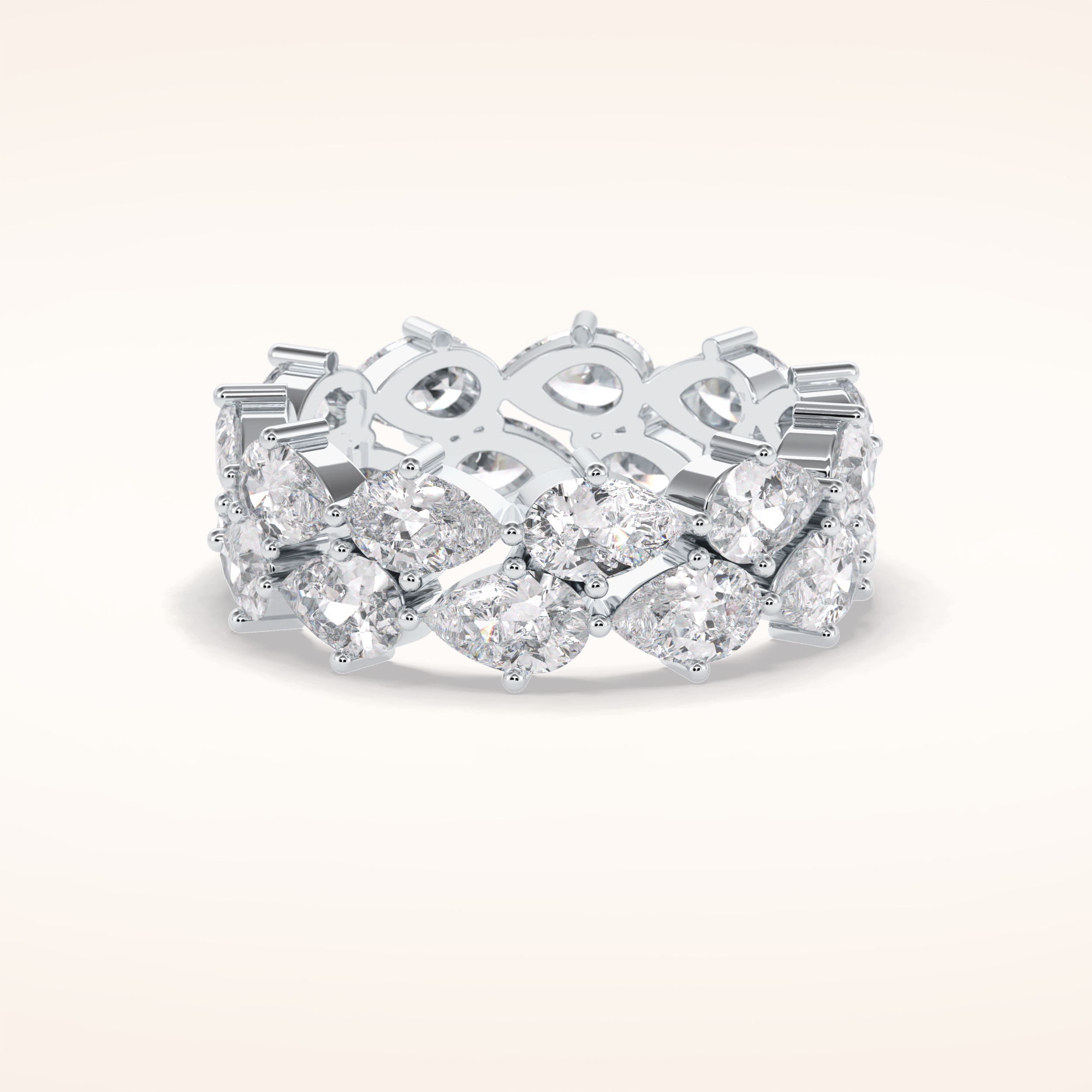 4.48 Pear Shaped Moissanite Full Eternity Wedding Band