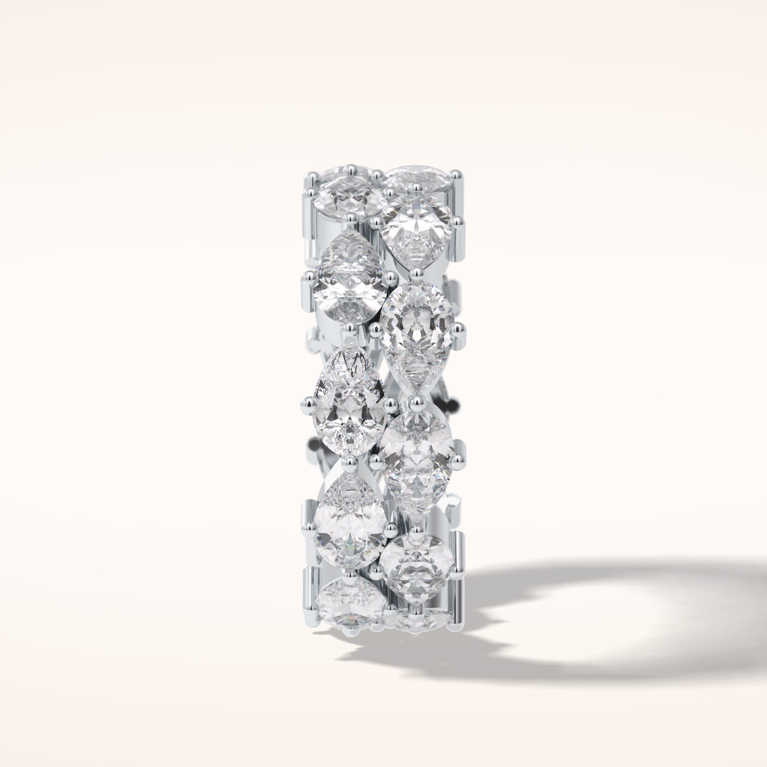 4.48 Pear Shaped Moissanite Full Eternity Wedding Band