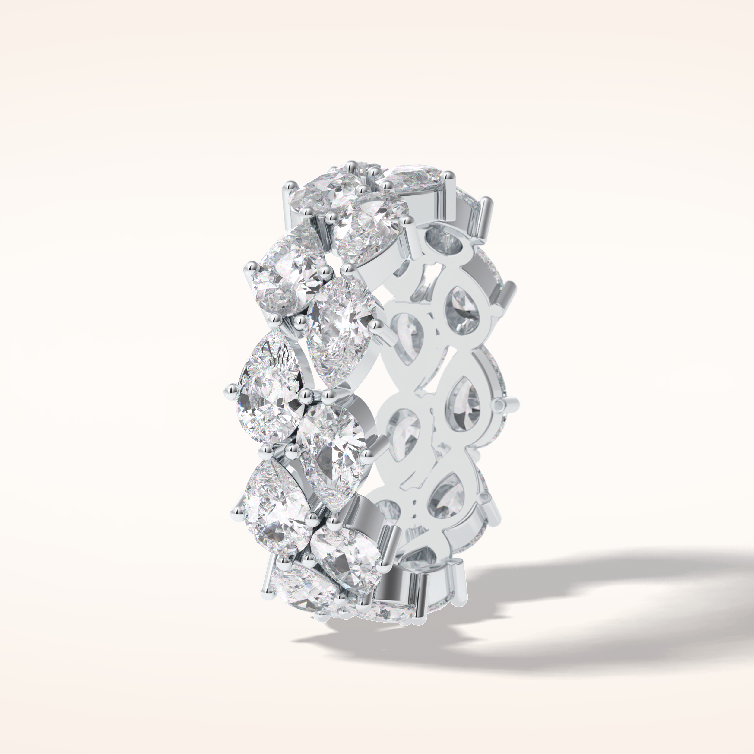 4.48 Pear Shaped Moissanite Full Eternity Wedding Band