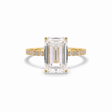 Emerald Hidden Halo & Pave Lab Grown Diamond Engagement Ring