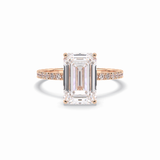 Emerald Hidden Halo & Pave Lab Grown Diamond Engagement Ring