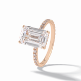 Emerald Hidden Halo & Pave Lab Grown Diamond Engagement Ring