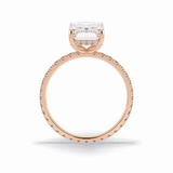 Emerald Hidden Halo & Pave Lab Grown Diamond Engagement Ring