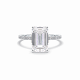 Emerald Hidden Halo & Pave Lab Grown Diamond Engagement Ring