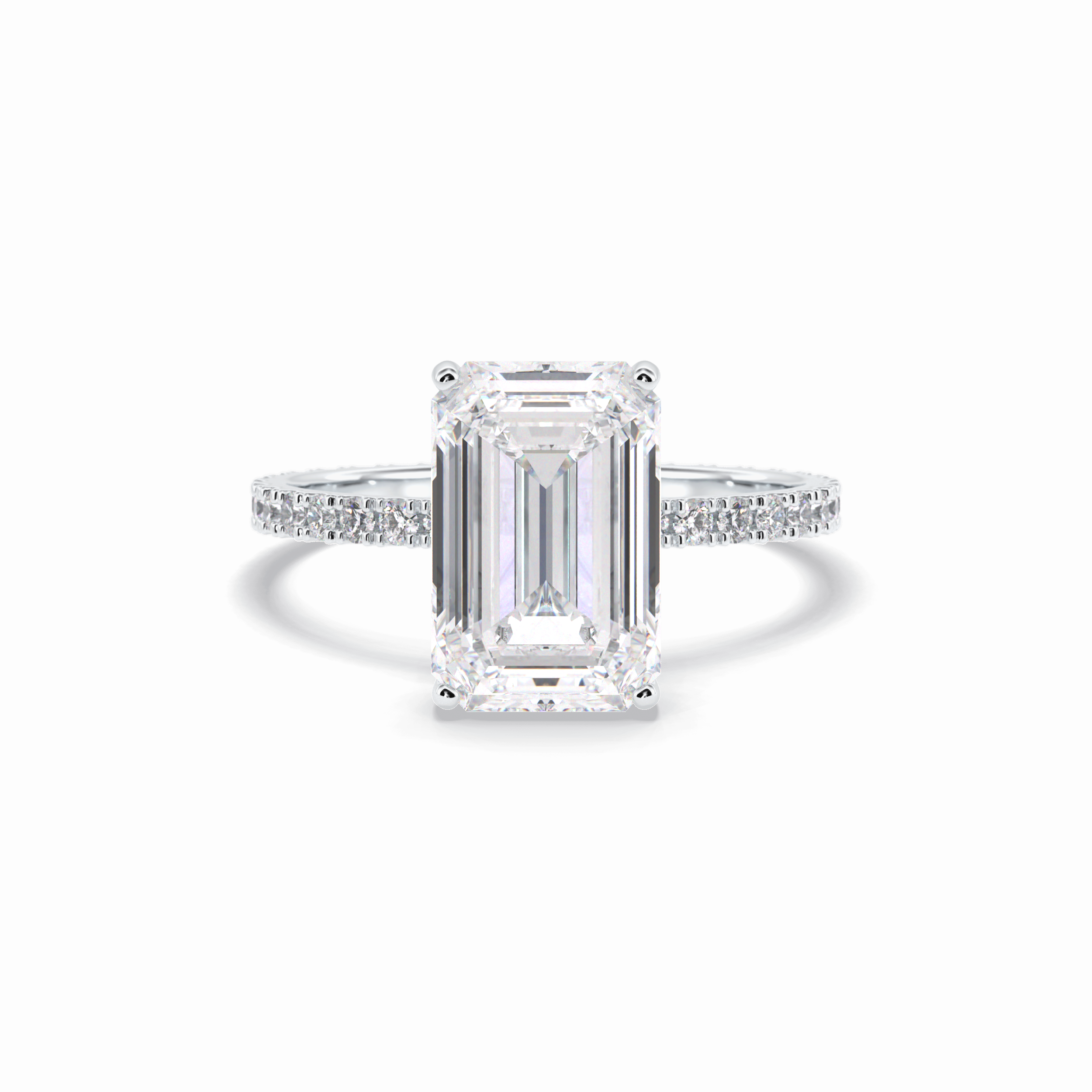 Emerald Hidden Halo & Pave Lab Grown Diamond Engagement Ring
