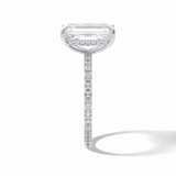 Emerald Hidden Halo & Pave Lab Grown Diamond Engagement Ring