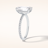 3.06 CT Emerald Shaped Pave Moissanite Engagement Ring
