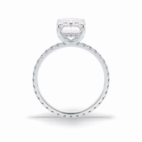 Emerald Hidden Halo & Pave Lab Grown Diamond Engagement Ring