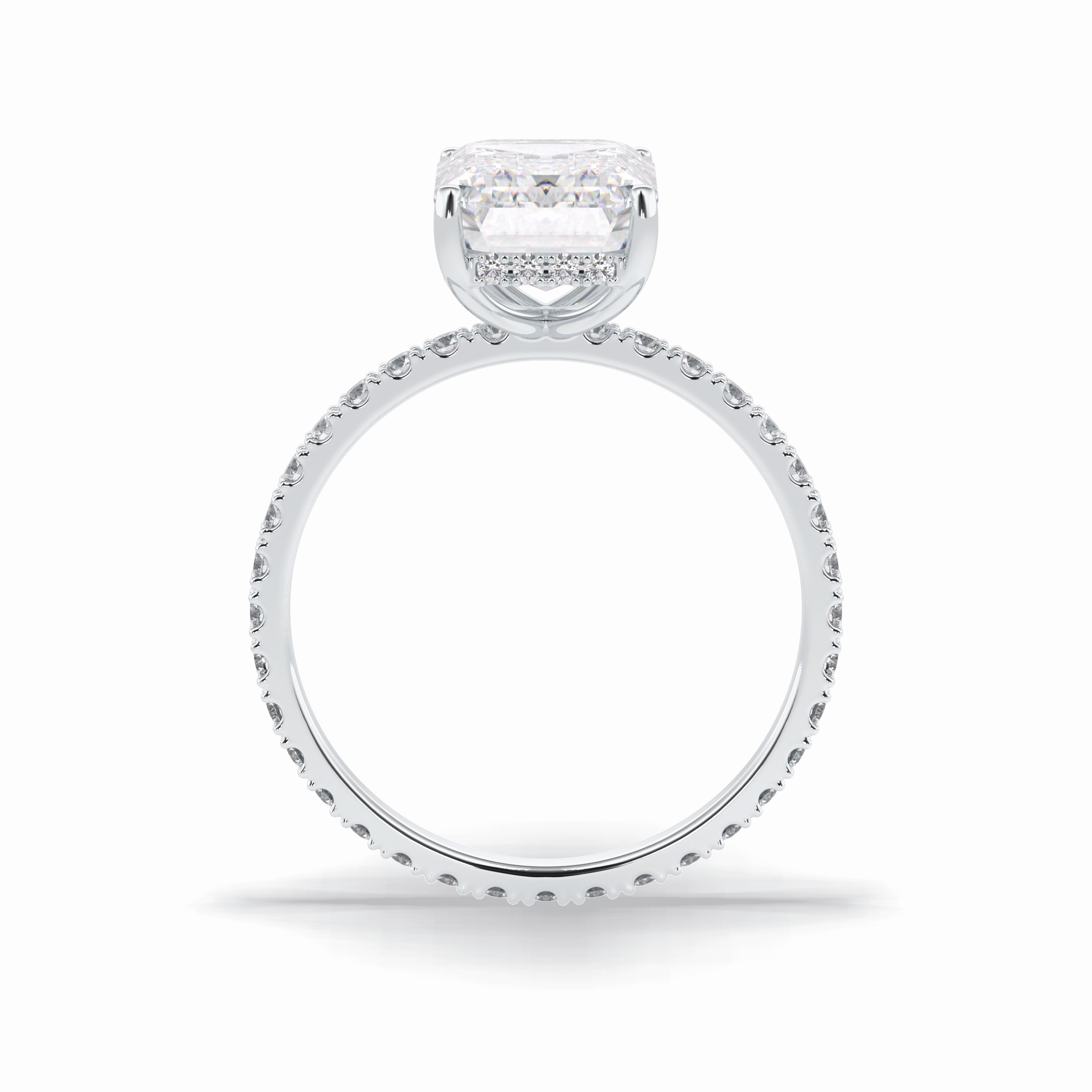 Emerald Hidden Halo & Pave Lab Grown Diamond Engagement Ring