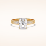 2 CT Radiant Shaped Pave Moissanite Engagement Ring
