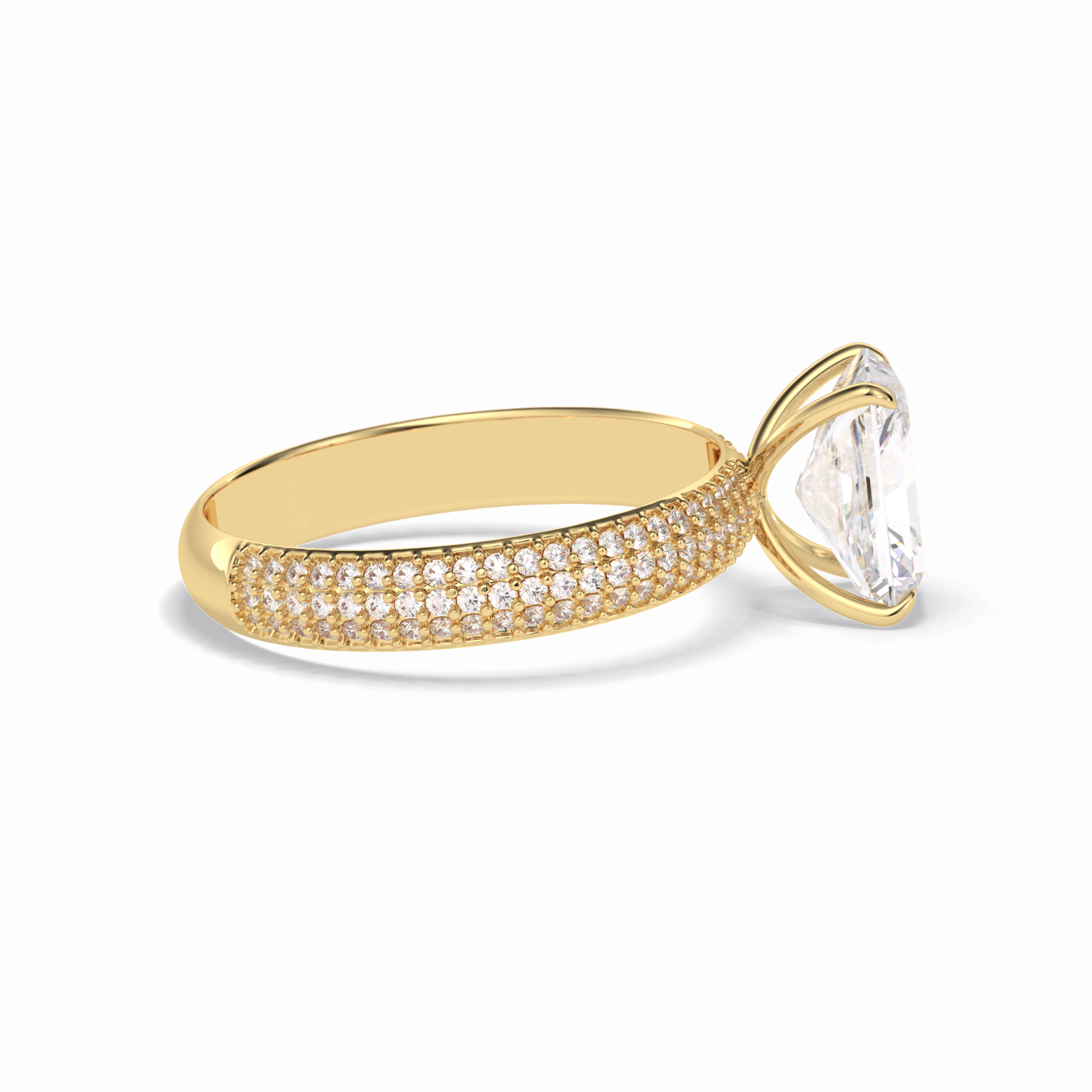 Radiant Pave Lab Grown Diamond Engagement Ring