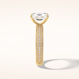 2 CT Radiant Shaped Pave Moissanite Engagement Ring