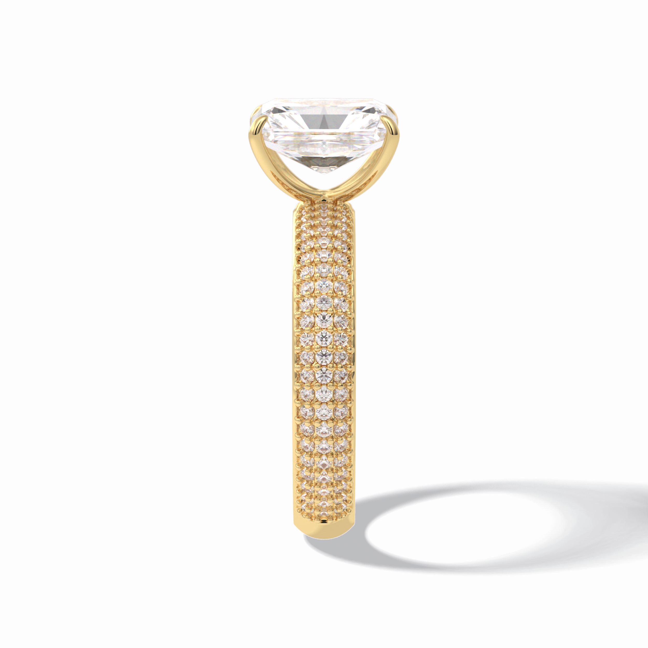 Radiant Pave Lab Grown Diamond Engagement Ring