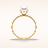 2 CT Radiant Shaped Pave Moissanite Engagement Ring