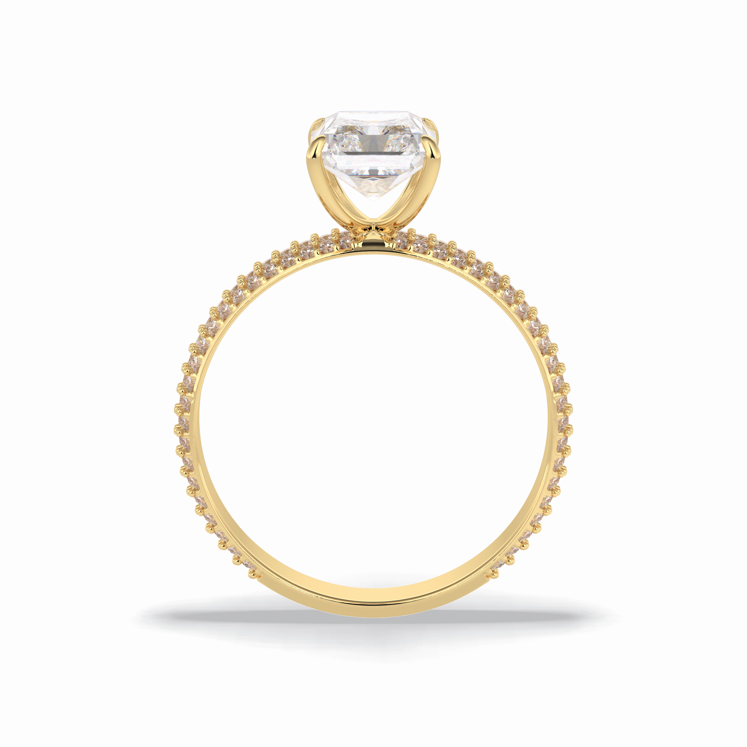 Radiant Pave Lab Grown Diamond Engagement Ring