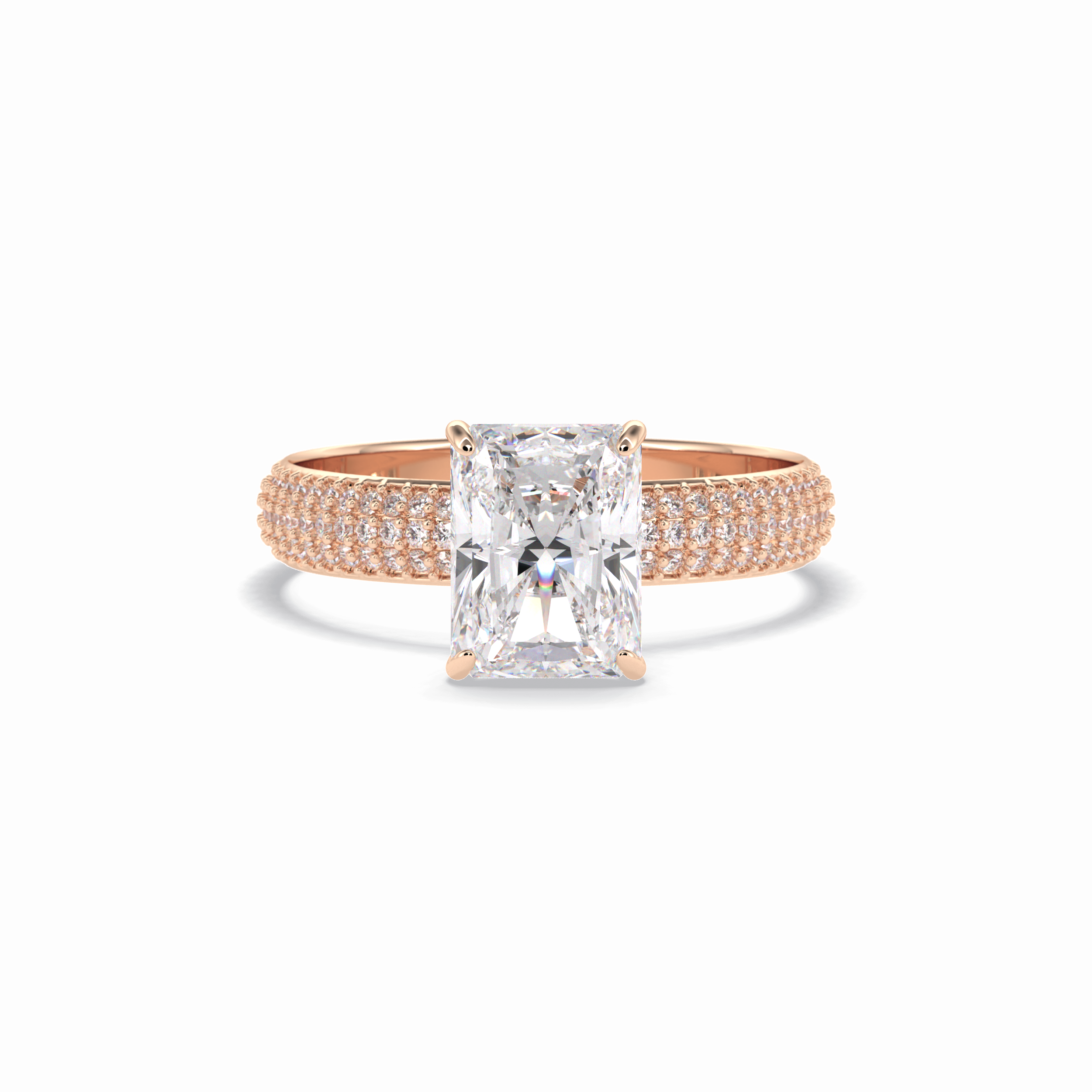 Radiant Pave Lab Grown Diamond Engagement Ring
