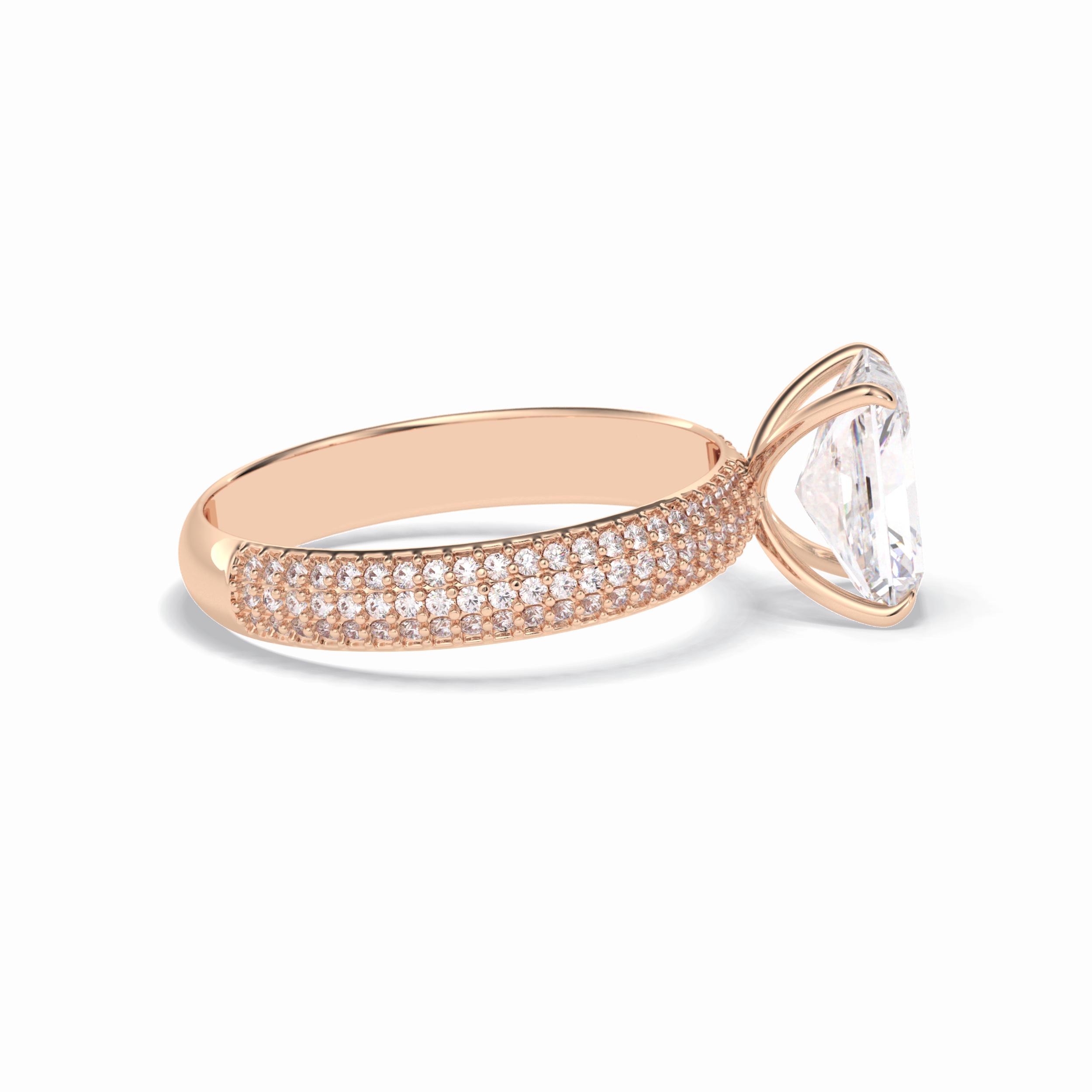 Radiant Pave Lab Grown Diamond Engagement Ring