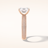 2 CT Radiant Shaped Pave Moissanite Engagement Ring