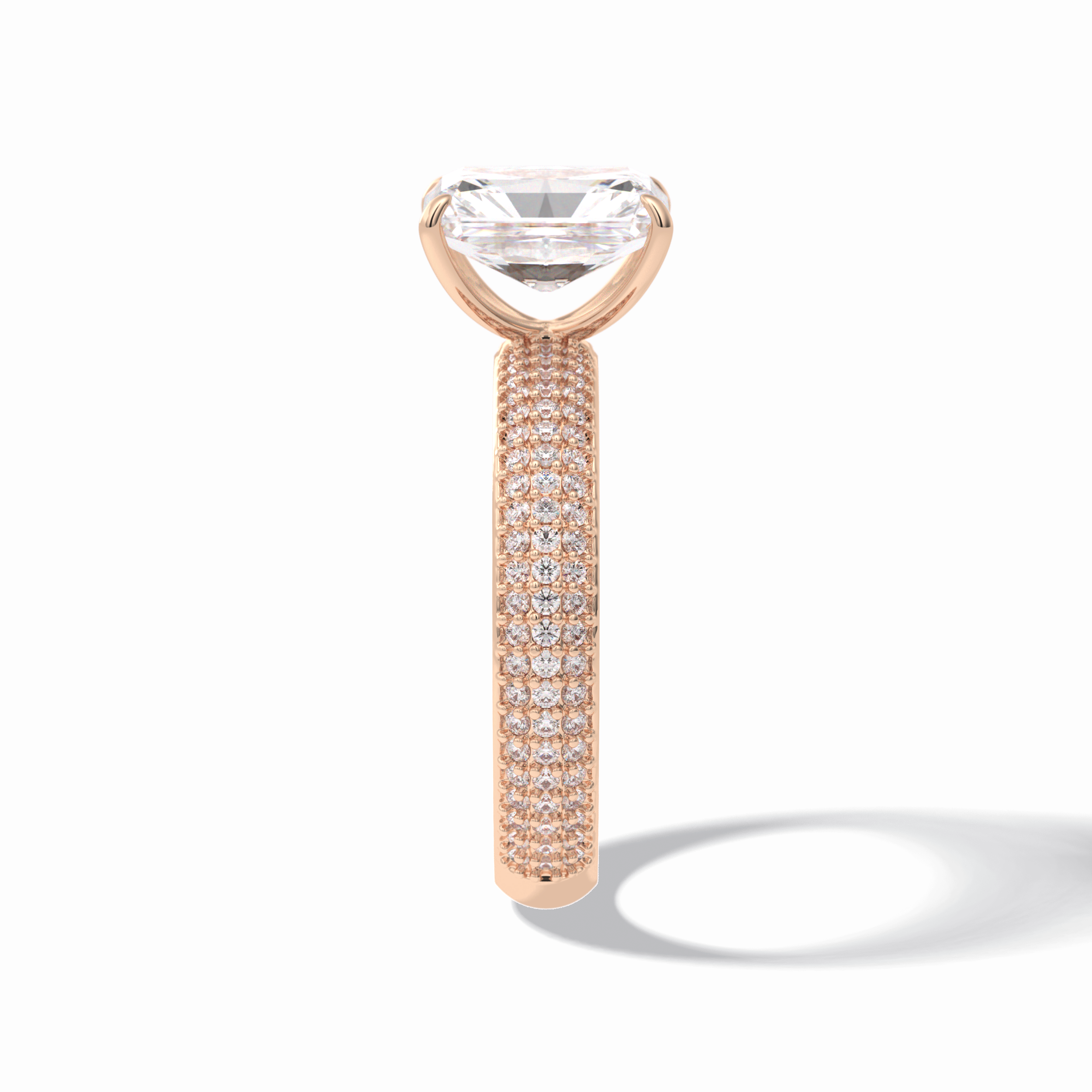 Radiant Pave Lab Grown Diamond Engagement Ring