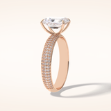 2 CT Radiant Shaped Pave Moissanite Engagement Ring
