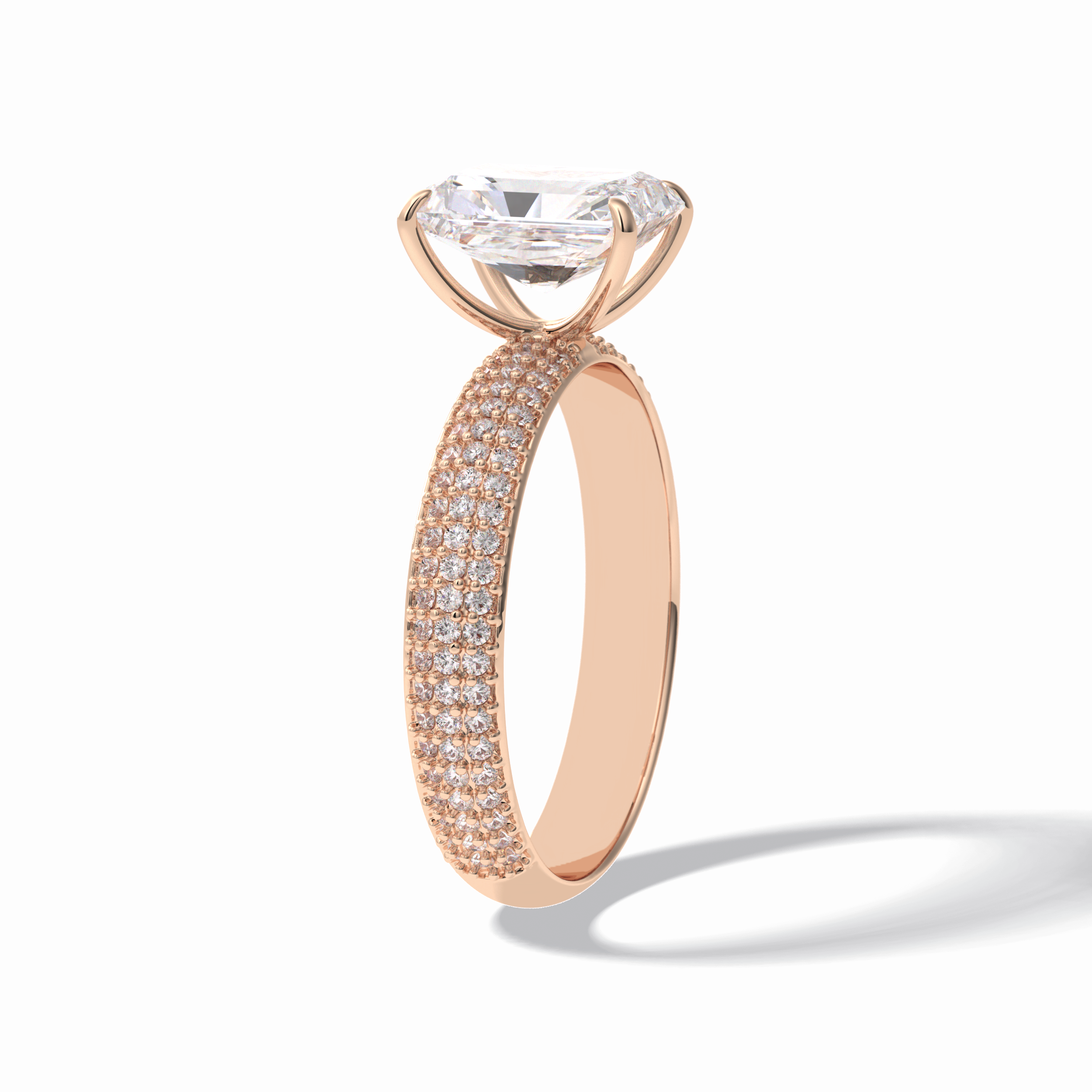 Radiant Pave Lab Grown Diamond Engagement Ring