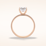 2 CT Radiant Shaped Pave Moissanite Engagement Ring