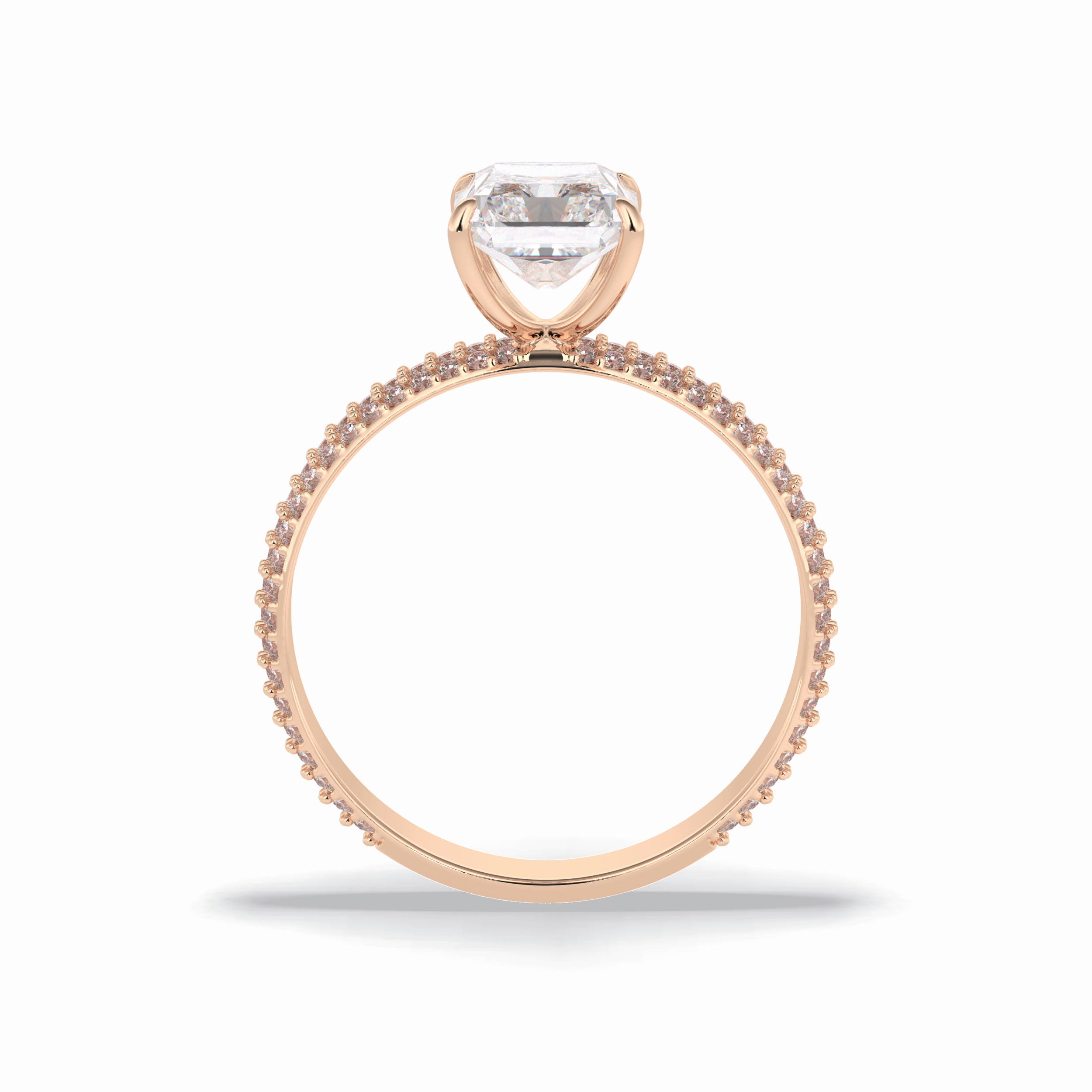 Radiant Pave Lab Grown Diamond Engagement Ring