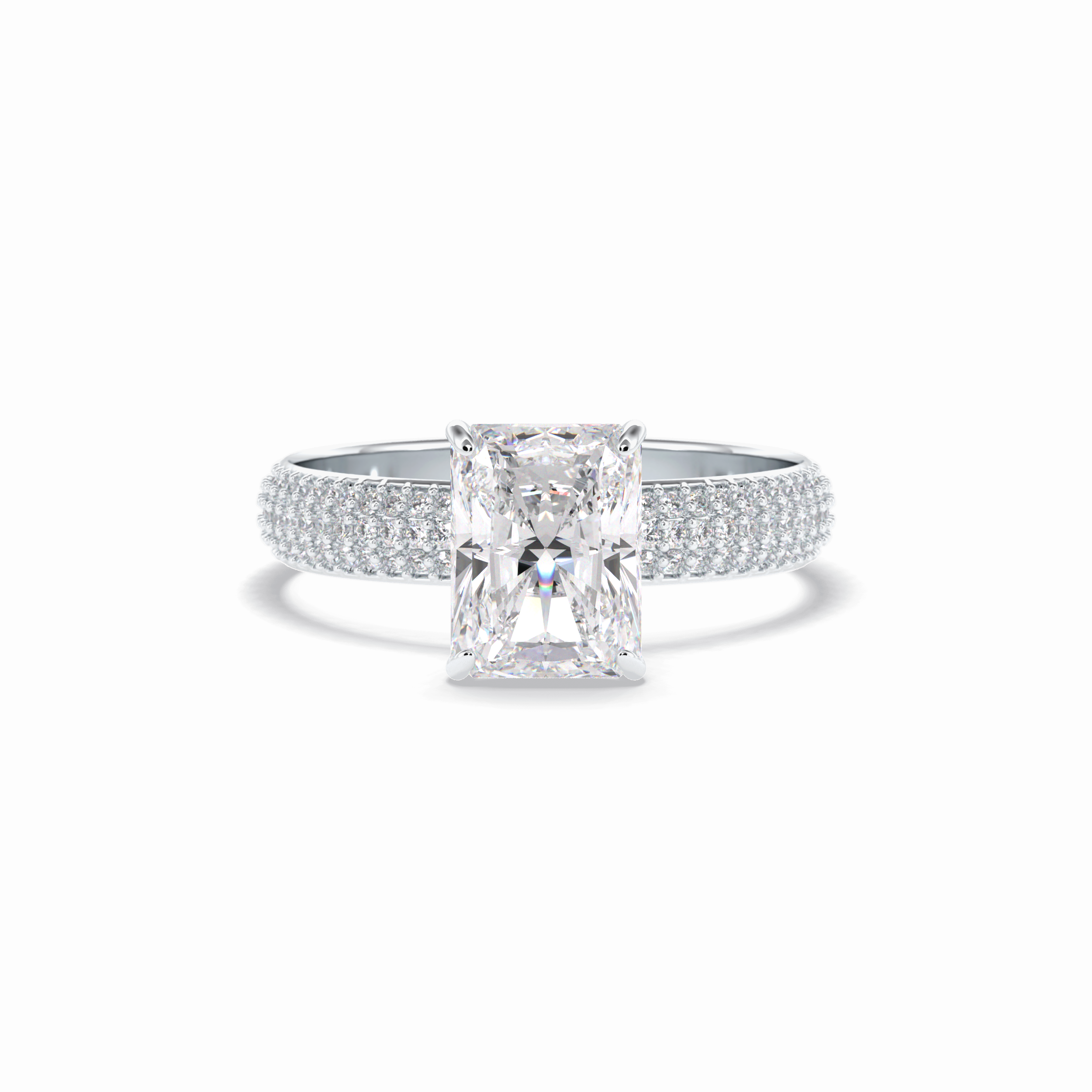 Radiant Pave Lab Grown Diamond Engagement Ring