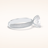 2 CT Radiant Shaped Pave Moissanite Engagement Ring