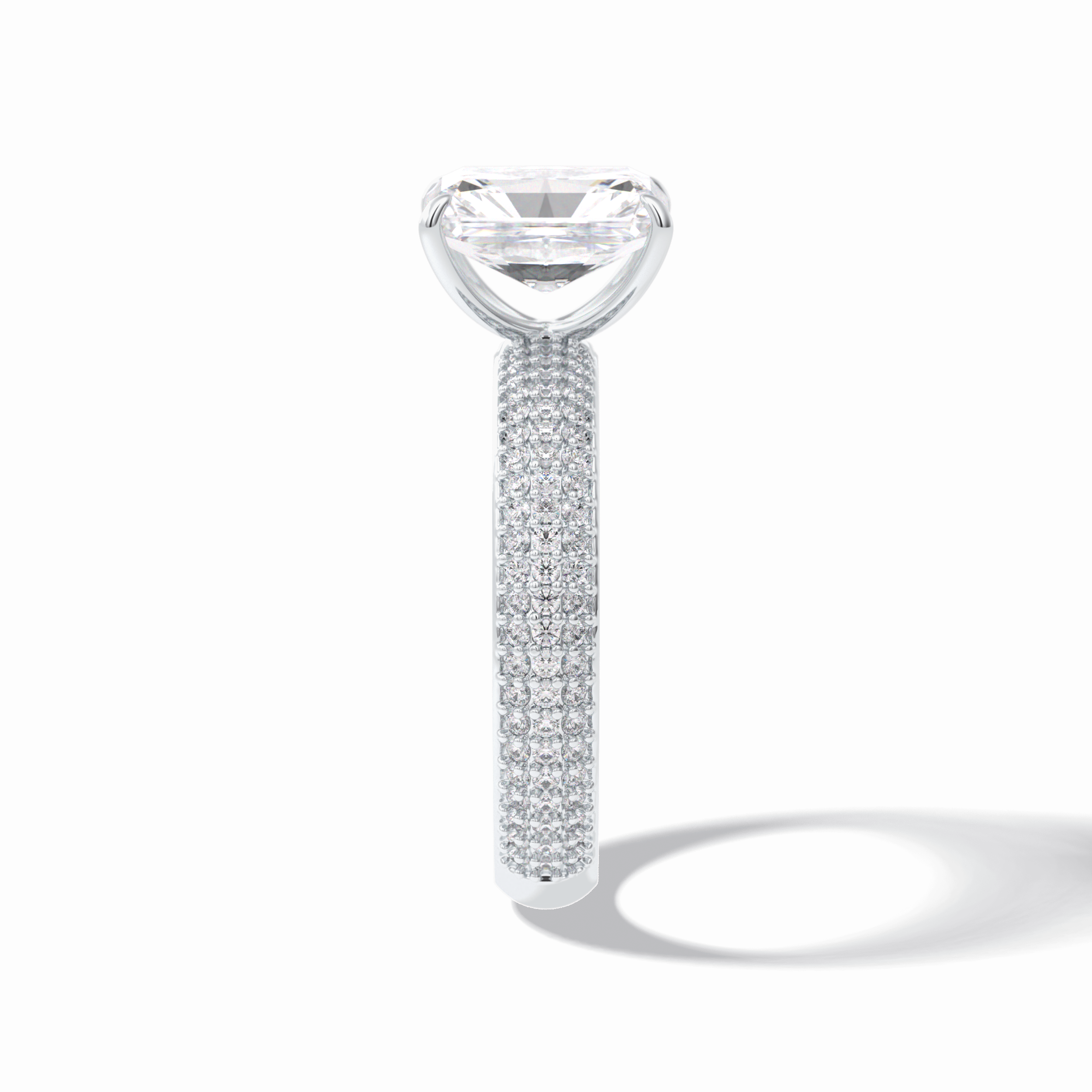 Radiant Pave Lab Grown Diamond Engagement Ring