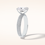 2 CT Radiant Shaped Pave Moissanite Engagement Ring