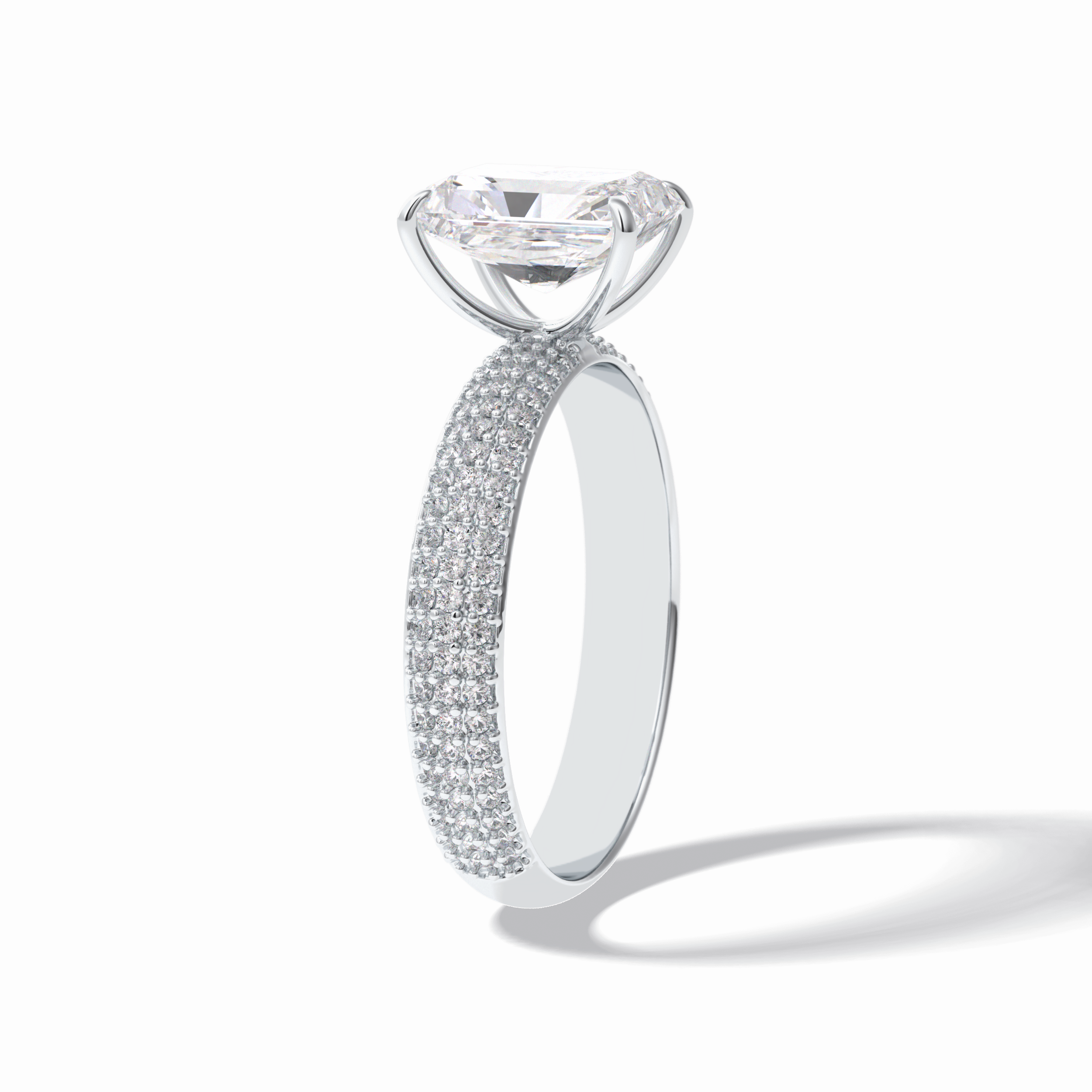 Radiant Pave Lab Grown Diamond Engagement Ring