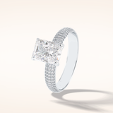 2 CT Radiant Shaped Pave Moissanite Engagement Ring