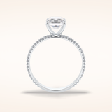 2 CT Radiant Shaped Pave Moissanite Engagement Ring
