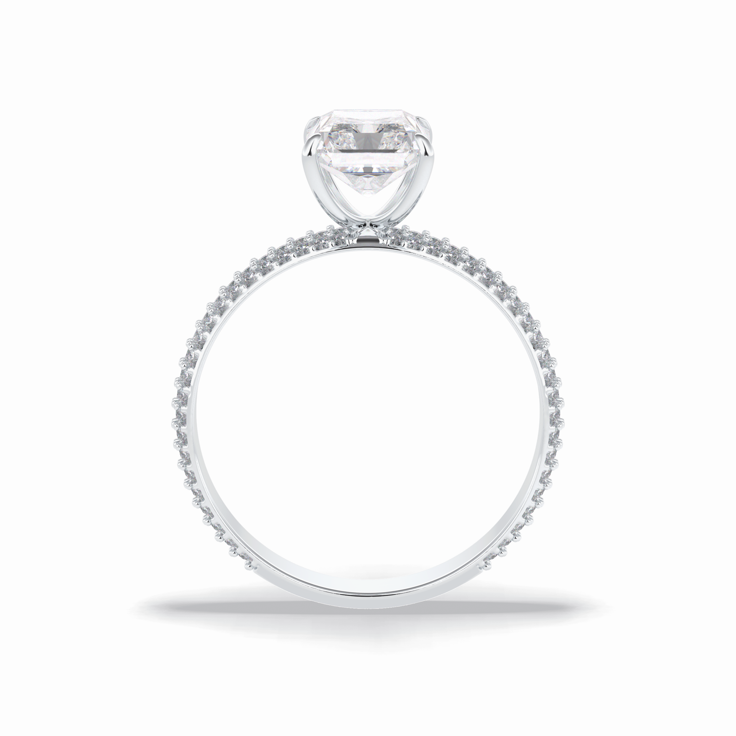 Radiant Pave Lab Grown Diamond Engagement Ring