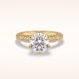 2.5 CT Round Shaped Pave Moissanite Engagement Ring